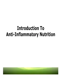 Introduction to the Zone Diet and Anti-Inflammatory Nutrition