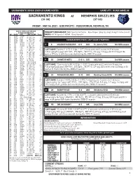 Kings 2020-21 Game Notes Game #71 Road Game 36