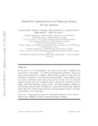 Renewable Generation Data for European Energy System Analysis