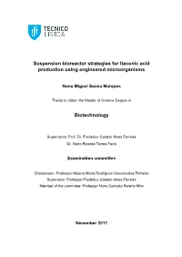 Suspension Bioreactor Strategies for Itaconic Acid Production Using Engineered Microorganisms