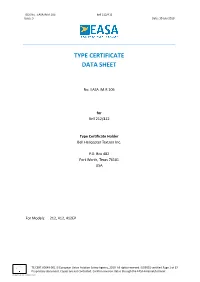Type Certificate Data Sheet