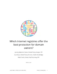 Which Internet Registries Offer the Best Protection for Domain Owners?