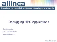 Debugging HPC Applications