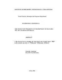 Institute of Philisophy and Sociology at Bas (Ips-Bas)