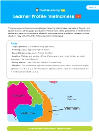 Learner Profile: Vietnamese