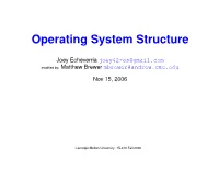 Operating System Structure
