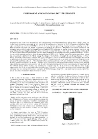 Positioning and Navigation System Using Gps