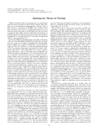 Quasispecies Theory in Virology