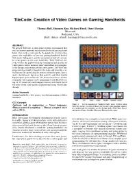 Tilecode: Creation of Video Games on Gaming Handhelds