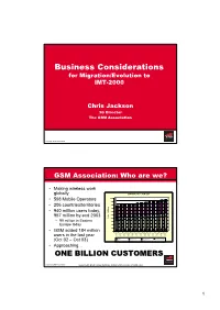 Business Considerations for Migration/Evolution to IMT-2000