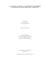 Conceptual Design of High-Lift Propeller Systems for Small Electric Aircraft