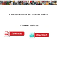 Cox Communications Recommended Modems