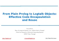 From Plain Prolog to Logtalk Objects: Effective Code Encapsulation and Reuse