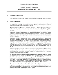 STUDENT ADVISORY COMMITTEE SUMMARY of DISCUSSIONS – May 7, 2015 - 2