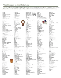 Tree Products List
