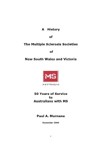 'A History of the Multiple Sclerosis Societies