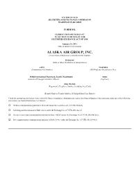 ALASKA AIR GROUP, INC. (Exact Name of Registrant As Specified in Its Charter)