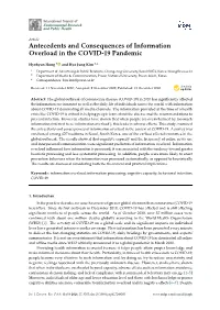 Antecedents and Consequences of Information Overload in the COVID-19 Pandemic