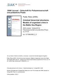 Criminal Hierarchal Structures. Models of Organized Crime in the Baltic Sea Region