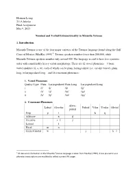 Herman Leung 211A Inkelas Final Assignment May 9, 2013 Nominal