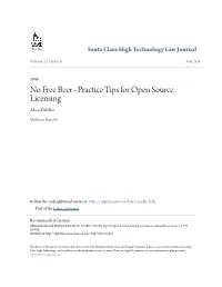 Practice Tips for Open Source Licensing Adam Kubelka