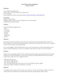 Social Studies Grade 8 Assignment Week of 5-18-20 Directions: Go to Studentintranet.Bpsma.Org Log Into Clever Using Your BPS