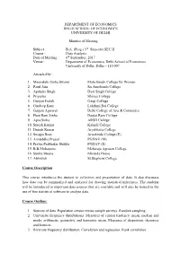 Data Analysis – Skill Enhancement Course