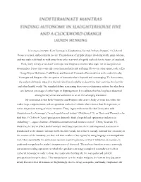 It Is Easy to Interpret Kurt Vonnegut's Slaughterhouse-Five and Anthony