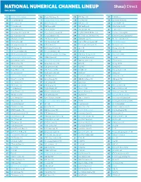 NATIONAL NUMERICAL CHANNEL LINEUP Oct