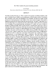 Plate” Model for the Genesis of Melting Anomalies