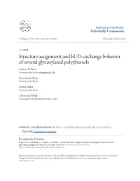 Structure Assignment and H/D-Exchange Behavior of Several Glycosylated Polyphenols Andreas H