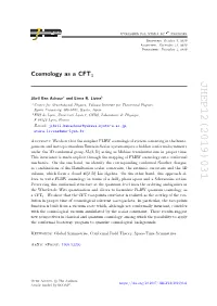 Cosmology As a CFT 1