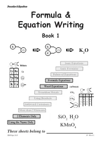 Formula & Equation Writing