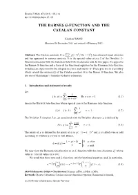 The Barnes G-Function and the Catalan Constant