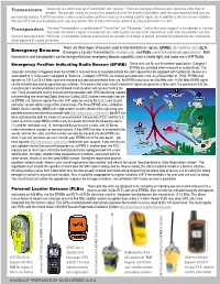 Transceivers Emergency Beacons Transponders