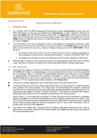 Bylong Coal Project SSD 6367 Statement of Reasons for Decision