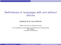 Definiteness in Languages with and Without Articles