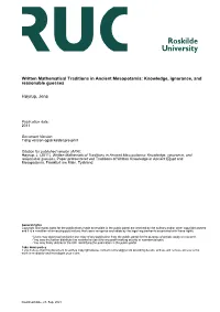 Hoyrup 2011 C Written Mathematical Traditions In