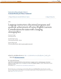 Language Instruction Educational Programs and Academic