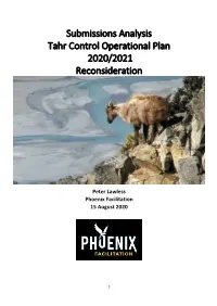 Submissions Analysis Tahr Control Operational Plan 2020/2021 Reconsideration
