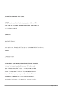 This Etext Was Produced by David Widger [NOTE: There Is a Short List