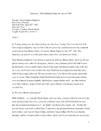Transcript – Doris Hopkins-Stapleton, Class of 1928