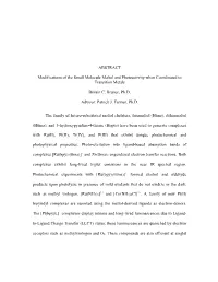 ABSTRACT Modifications of the Small Molecule Maltol and Photoactivity