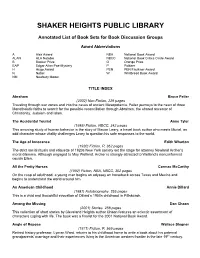 An Annotated Listing of Book Sets