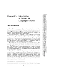 Chapter 21. Introduction to Fortran 90 Language Features