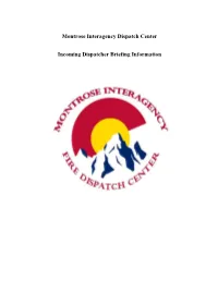 Incoming Dispatcher Briefing Guide