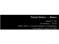Partial Orders — Basics