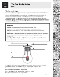The Four Stroke Engine Name:______