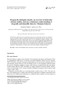 An Overview of Molecular Odonate Studies, and Our Evolutionary Understanding of Dragonﬂy and Damselﬂy (Insecta: Odonata) Behavior