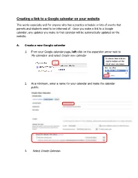 Creating a Link to a Google Calendar on Your Website